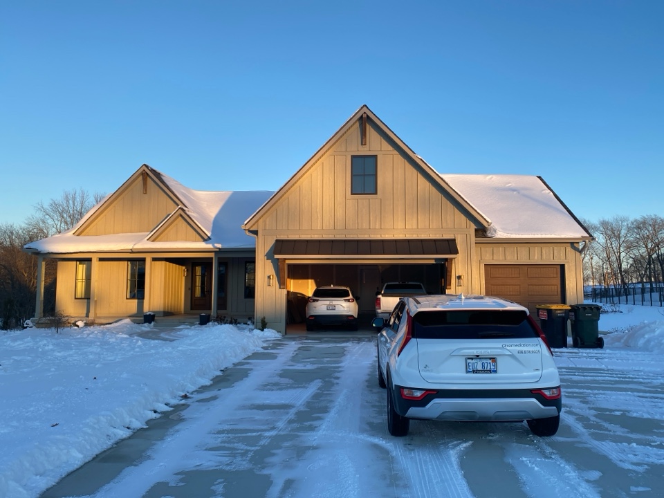 This newly constructed house has elevated radon levels. Later this month a radon mitigation system will be installed to lower the radon levels 