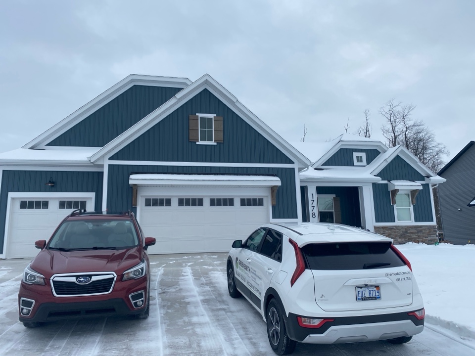 Elevated levels of radon gas was found in this new house. Later this month a radon mitigation system will be installed 