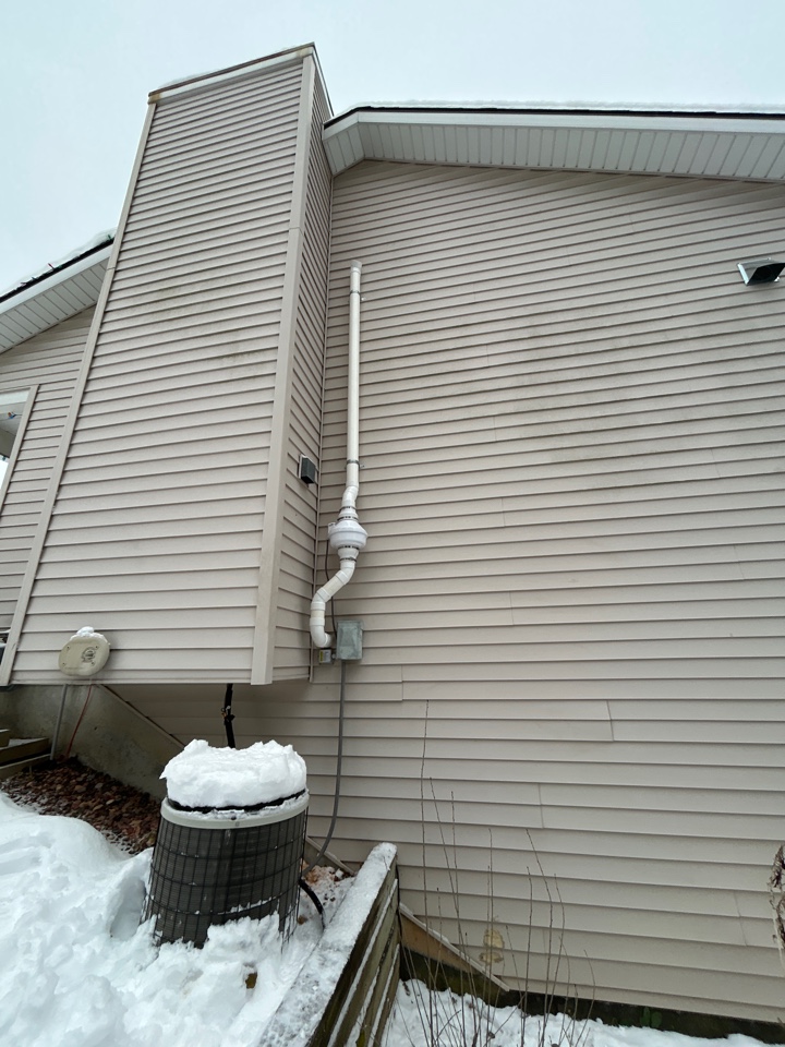 Radon mitigations system installation. In the Northview neighborhood today installing a system for a customer. If you need radon  mitigation specialization do not hesitate to call us at (616) 874-9925