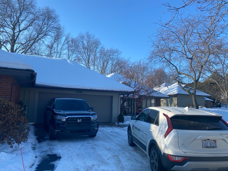 The radon levels at this condominium are elevated. Later this month a radon mitigation system will be installed to lower the radon levels before the basement gets finished 