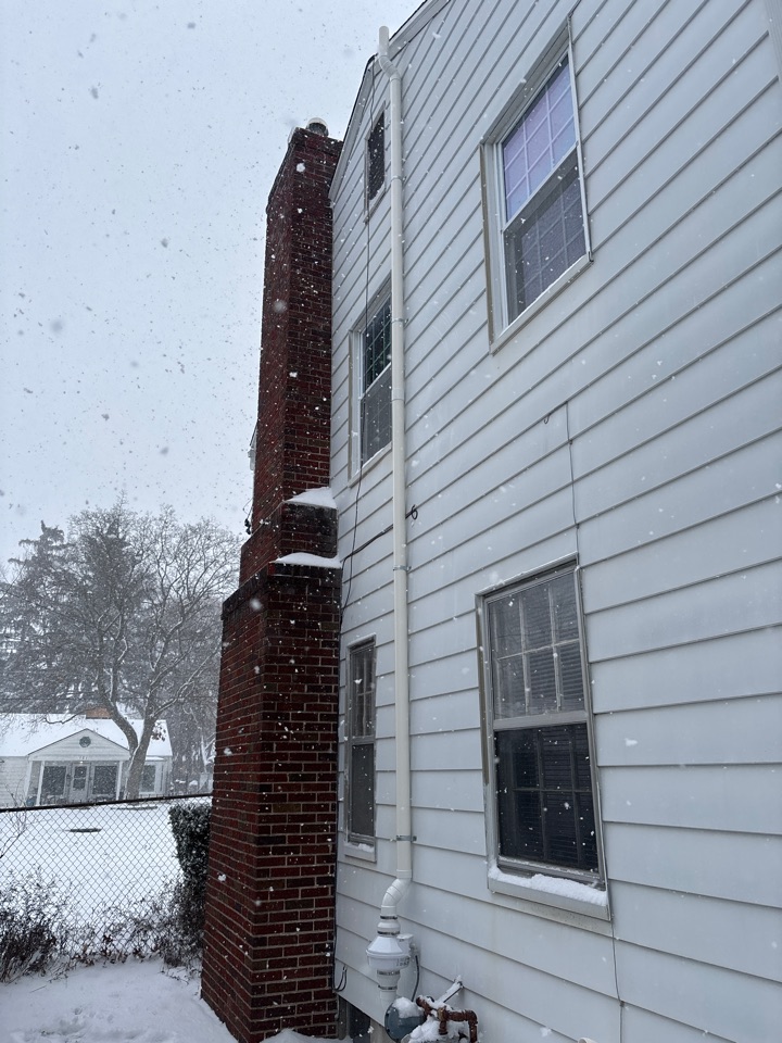 Exterior system placed in Caledonia area, which is known to be a high radon area. 