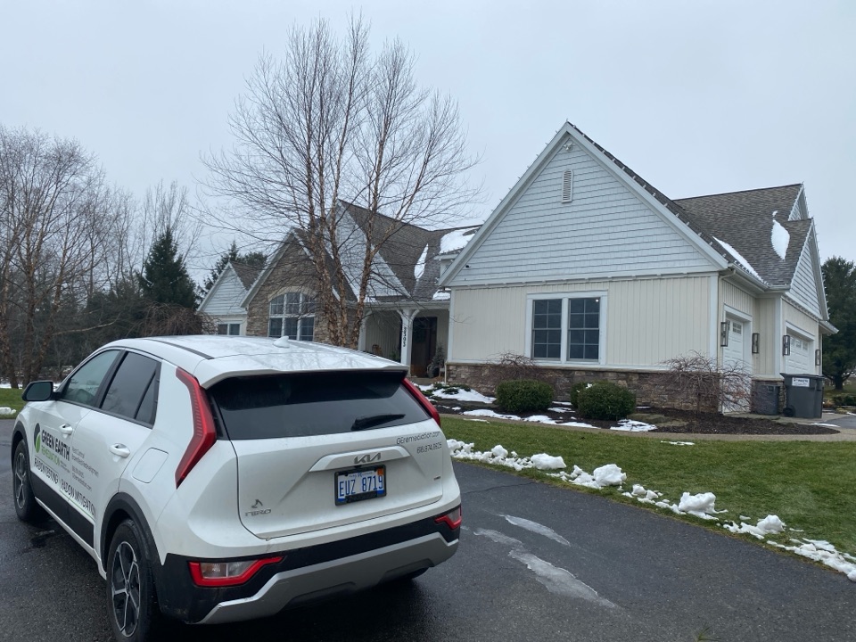 A radon test is being conducted at this house 