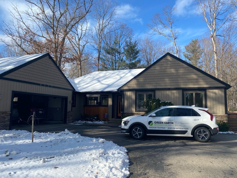 Good post mitigation radon test results at this house. The radon levels have been lowered significantly 