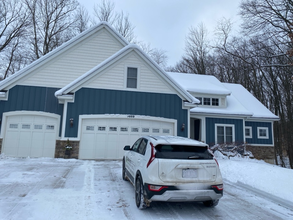 A radon test is being conducted at this location 