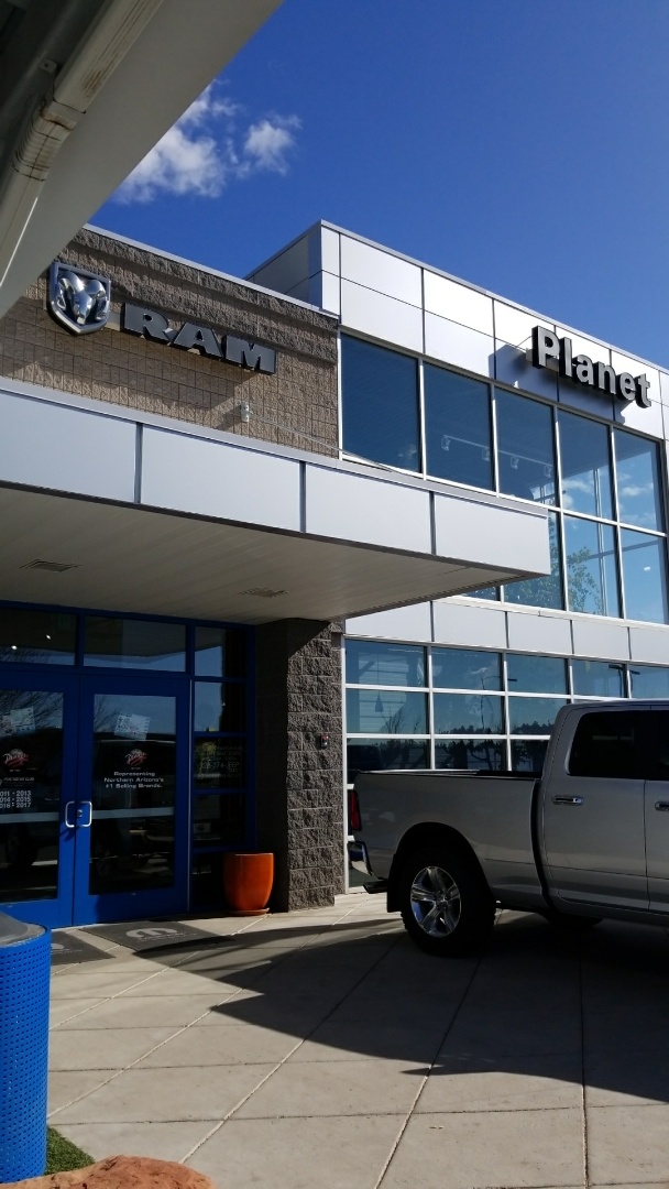 Cleaning windows at the Chrysler dealership in flagstaff!