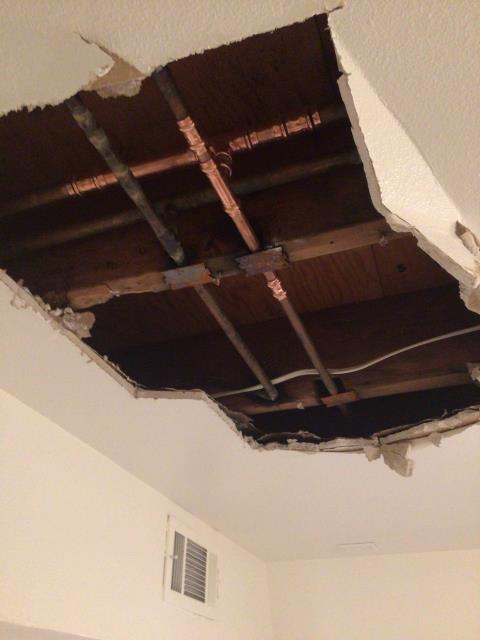 Leak repair in the ceiling Leak repair in the ceiling