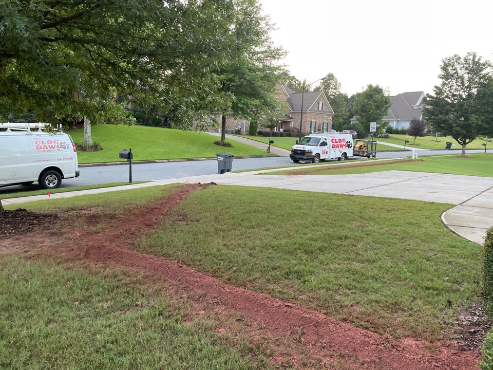 Just finished installing a new waterline 150 feet for Mr. Leonce here in Kennesaw With all work lifetime warranty transferable with ownership of house