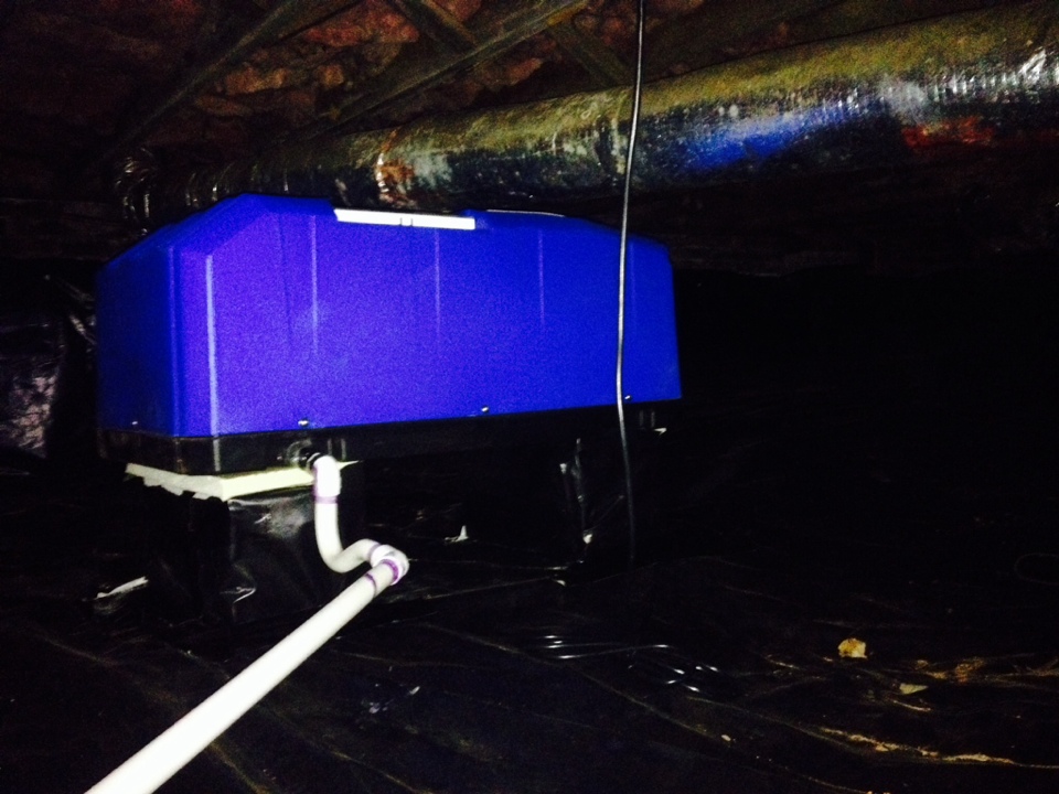 QAV (Quality Assurance Visit) at a long time customers home. We just encapsulated their crawl space and it's is a pic of the Dehumidifier we install. 