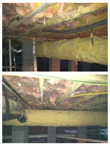 Customer had a lot of condensation on duct work in crawlspace. We perform on all work after completion a quality assurance visit. Customer very happy with no more condensation and his home is more comfortable. Duct sealing with spray foam. Lake Wylie SC