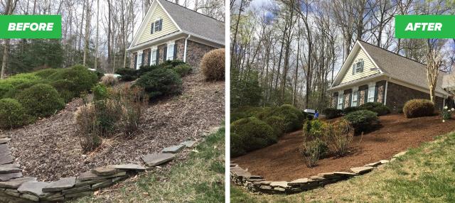 At 11160 Cardinal Ridge Ct in Woodbridge, VA, MowCow conducted a comprehensive landscape service and mulch application to address a client's concerns about quality and trust from previous services. The project included meticulous cleaning of landscape beds, removal of debris, hand-pulling of weeds, and careful pruning of shrubs and perennials. Edging was done to define the landscape beds, followed by the application of a two-inch layer of premium, hard-bark, insect-free mulch. This precise execution revitalized the property’s curb appeal and restored the client’s trust in MowCow's landscaping services. At 11160 Cardinal Ridge Ct in Woodbridge, VA, MowCow conducted a comprehensive landscape service and mulch application to address a client's concerns about quality and trust from previous services. The project included meticulous cleaning of landscape beds, removal of debris, hand-pulling of weeds, and careful pruning of shrubs and perennials. Edging was done to define the landscape beds, followed by the application of a two-inch layer of premium, hard-bark, insect-free mulch. This precise execution revitalized the property’s curb appeal and restored the client’s trust in MowCow's landscaping services.