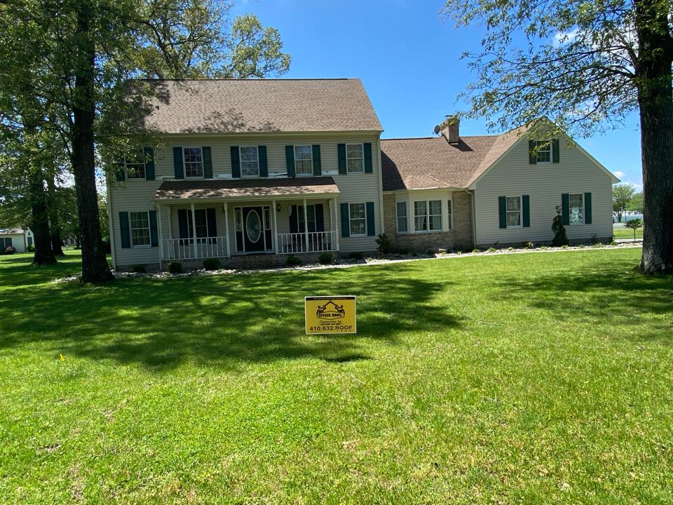 Salisbury, MD - We just finished replacing this house with brand new timberline hd shingles shakewood in color. We also installed a brand new ridge vent using GAF snow country Salisbury, MD - We just finished replacing this house with brand new timberline hd shingles shakewood in color. We also installed a brand new ridge vent using GAF snow country