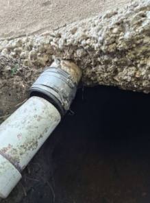 Beginning repair break under home