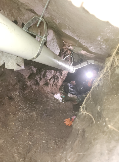 Drain replacement under home