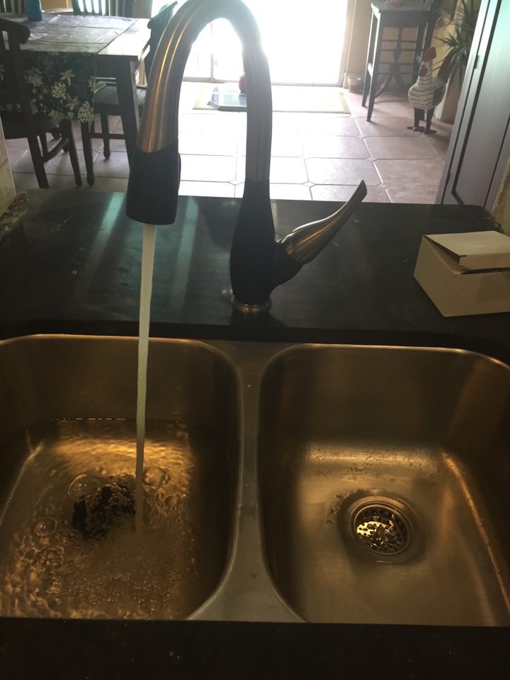 Installed kitchen faucet