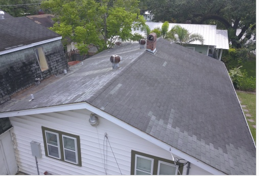 Sanford, FL - Restoring a sagging roof that has exceeded its life span, has indications of cracked or damaged shingles, and is leaking into the client's home. Sanford, FL - Restoring a sagging roof that has exceeded its life span, has indications of cracked or damaged shingles, and is leaking into the client's home.