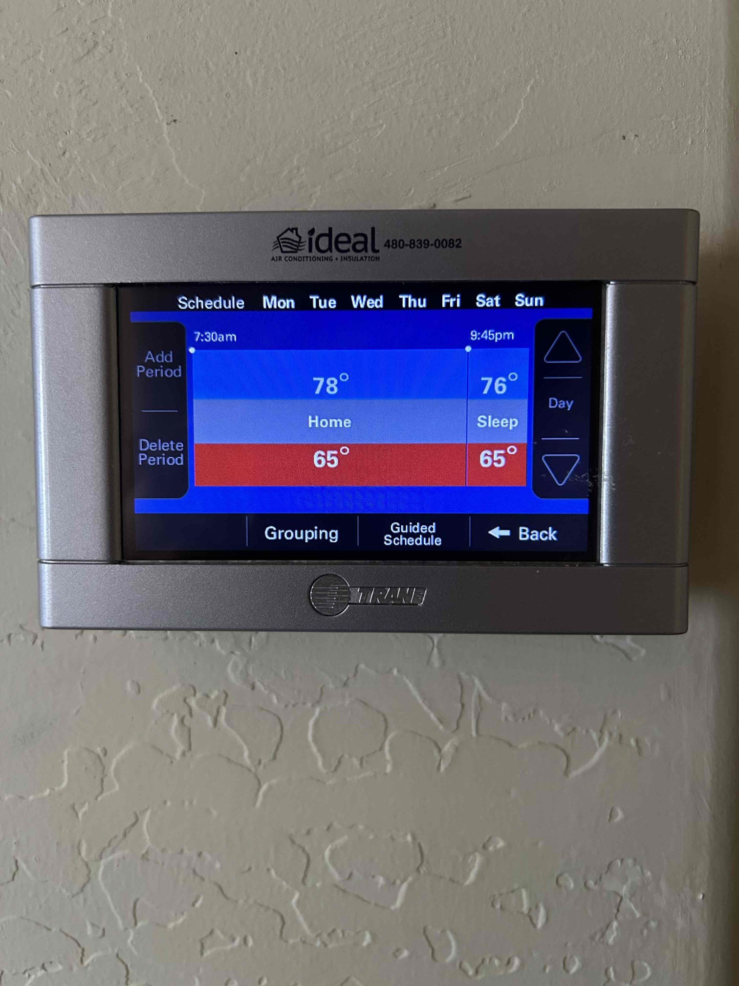 Homeowner needed assistance with the scheduling settings. Temperatures point  kept rising to 81 degrees every night and she had to manually lower it. System is cooling.