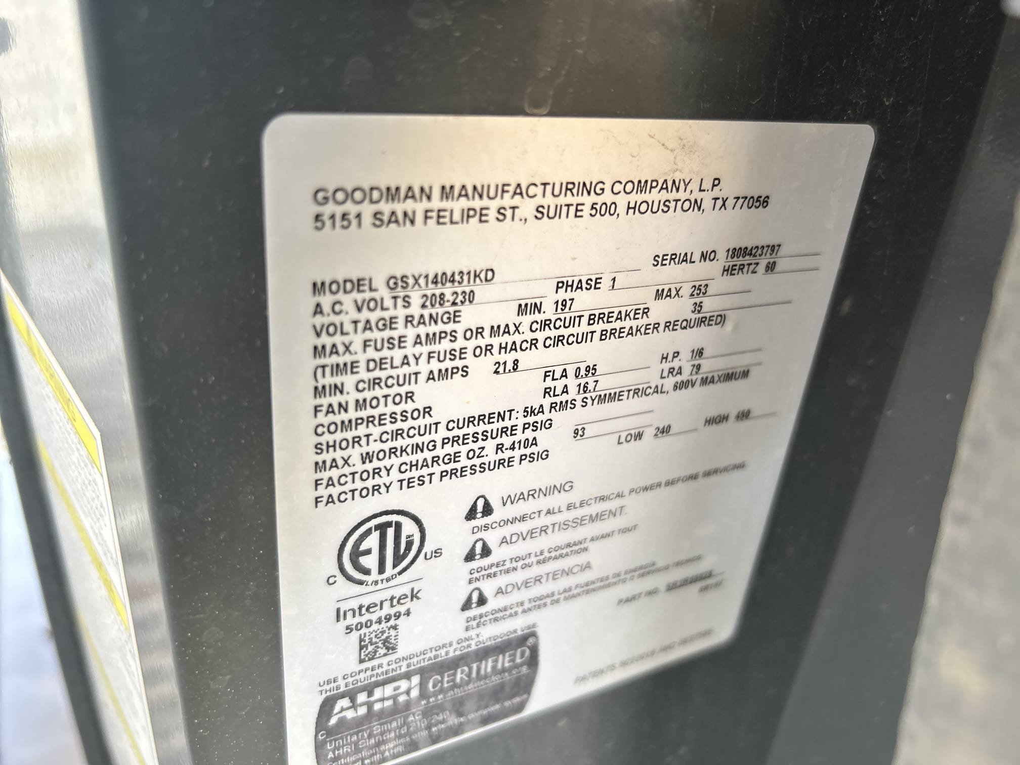 Arrived to home
Checked blower - good
Zoning calling for cool
Checked condenser 
Found bad dual capacitor
Start windings damaged
Ducting has return bypass in lieu of dump zone
Needs to be reduced to allow for better efficiency and comfort

Performed following repairs
Inrush kit
Dual Amrad capacitor