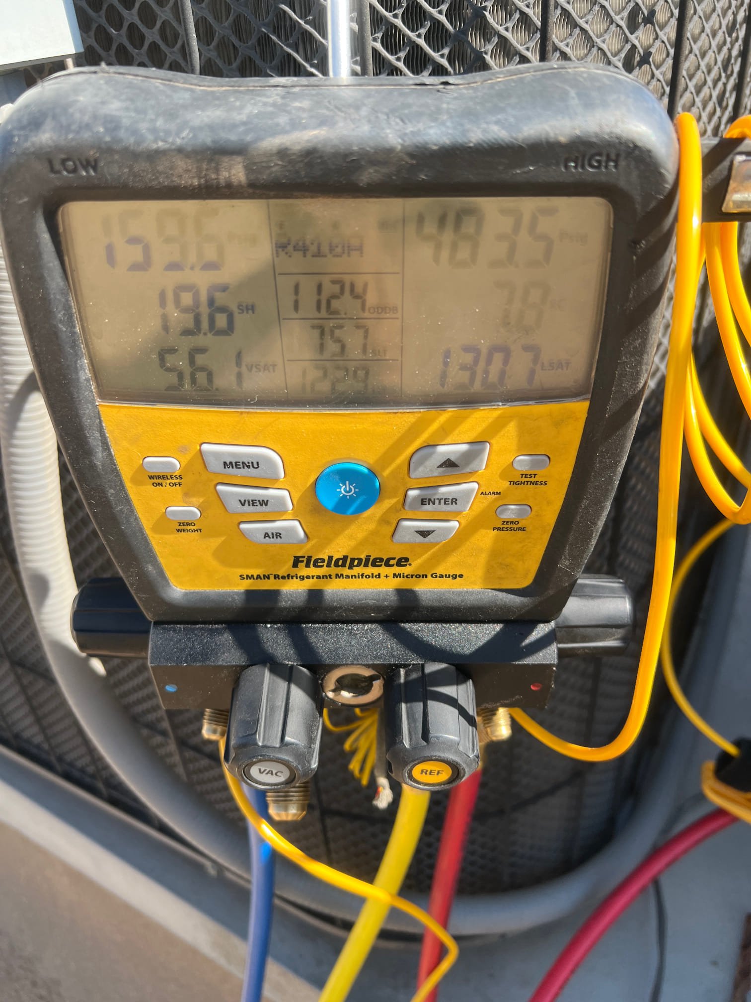 The upstairs unit was not blowing cool air and intermittently would not respond to the thermostat at all. I verified the thermostat is bad and replaced the thermostat. I checked on the roof and found the second floor unit had rotted thermostat wires. I replaced the section of wire. The upstairs unit was slightly undercharged, and I charged it back with a pound of Freon. The units operating properly at this time. 