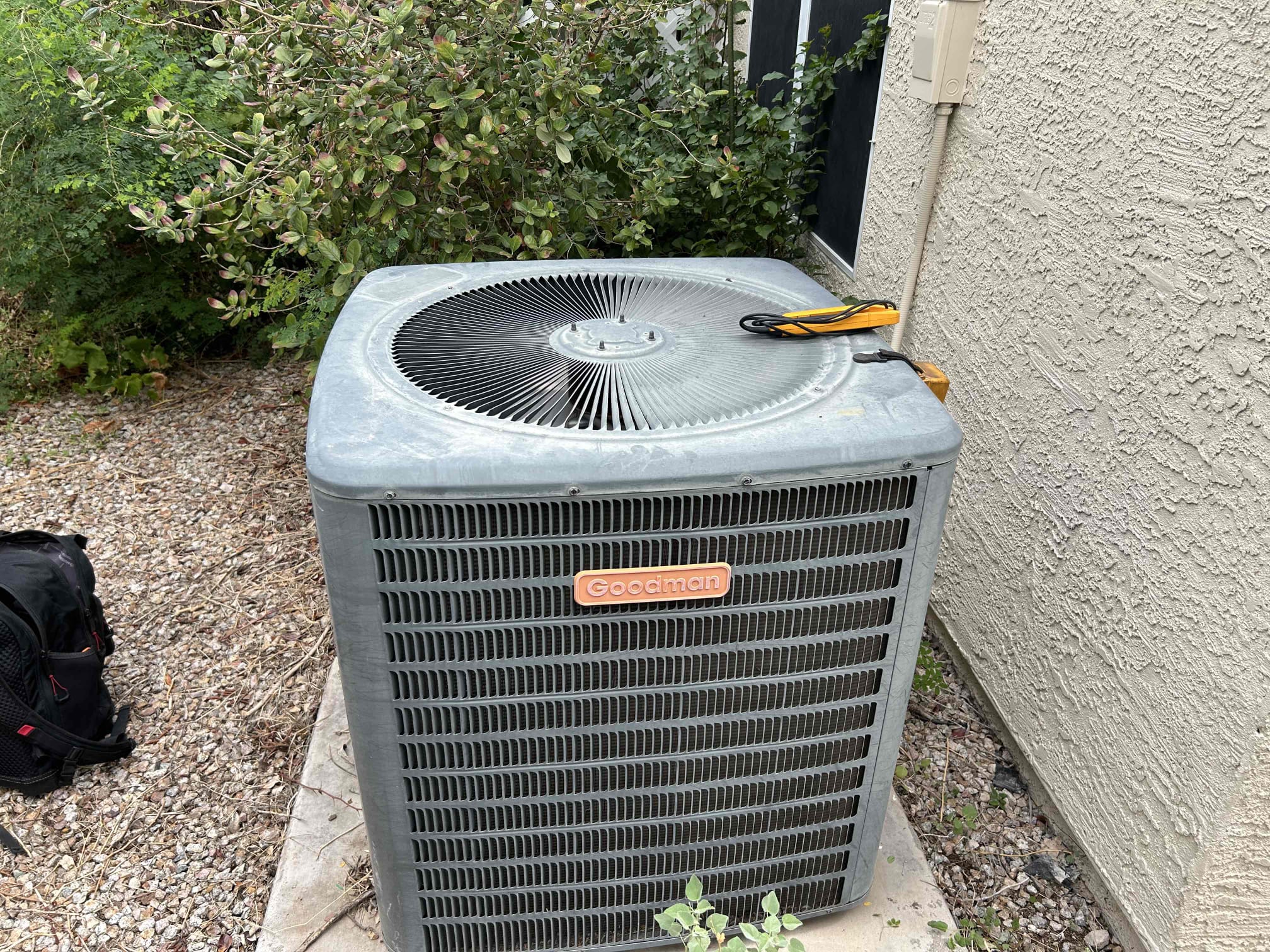 Arrived to home
Checked condenser
Found dual cap reading nano farads
Checked compressor windings
Fluctuating on start and run
Cooled compressor
Windings too close in readings (damaged)
Imminent failure

Easy start
Dual capacitor
Membership 