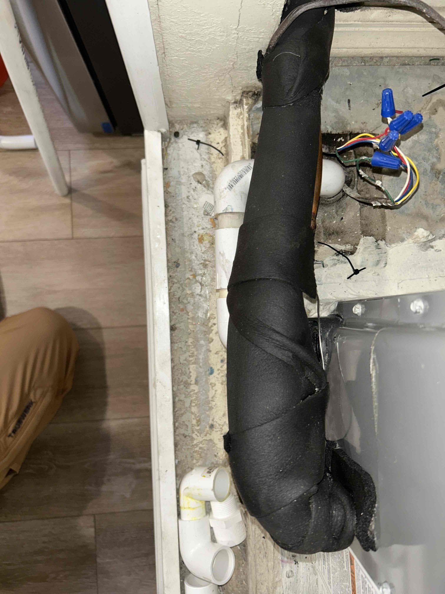 Returned to home
Installed new condensate pump
Connected safety switch
Tested pump
Working good at this time
Unable to remove male connection at AHU due to proximity of line set
Built fill pipe and left next to pump for testing

Condensate pump