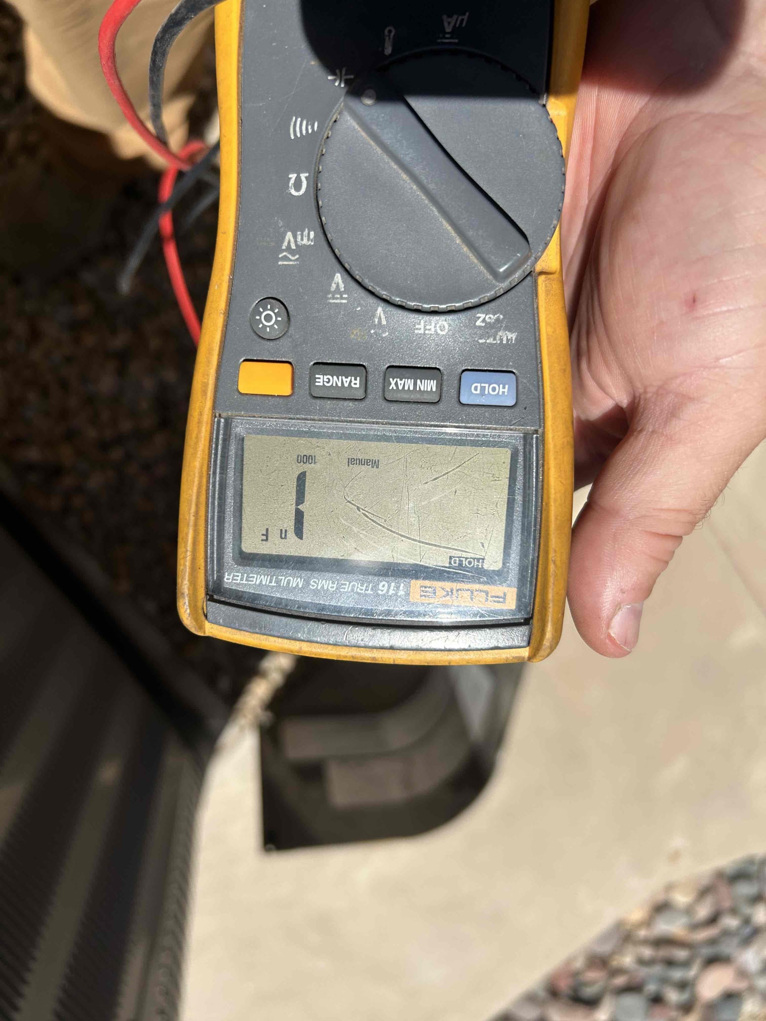 Arrived to home
Checked thermostat - good
Checked condenser
Found condenser at hard lock out
Dual capacitor bad
Windings on compressor damaged

Performed repairs
Dual capacitor Amrad
Easy start inrush kit
Membership 

**condenser motor may still fail - running good at this time