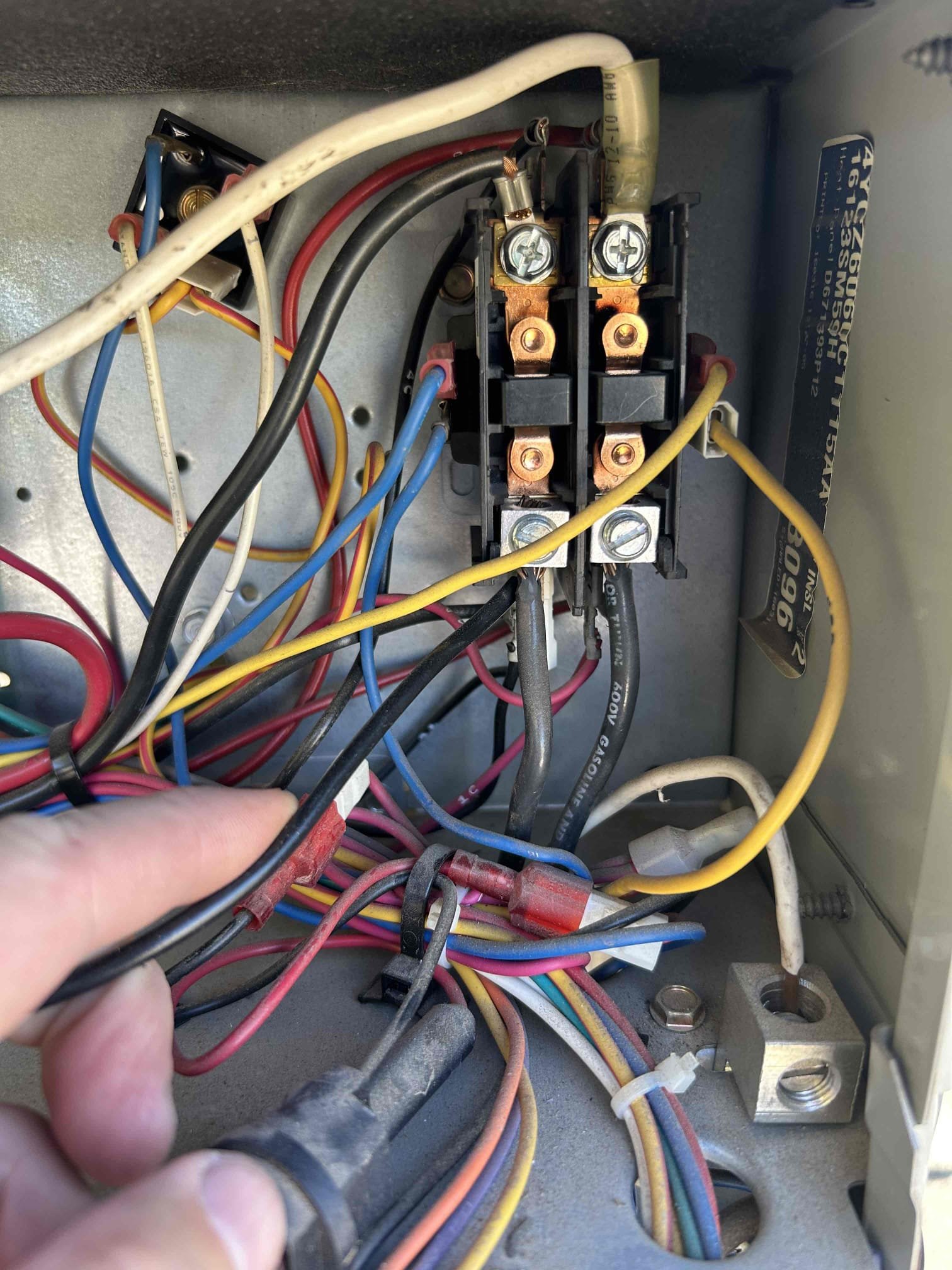 Arrived to home
Checked thermostat
Checked unit
Found compressor over heated 
Cooled
Checked windings (close together - damaged windings)
System started back up 
Cooling at this time