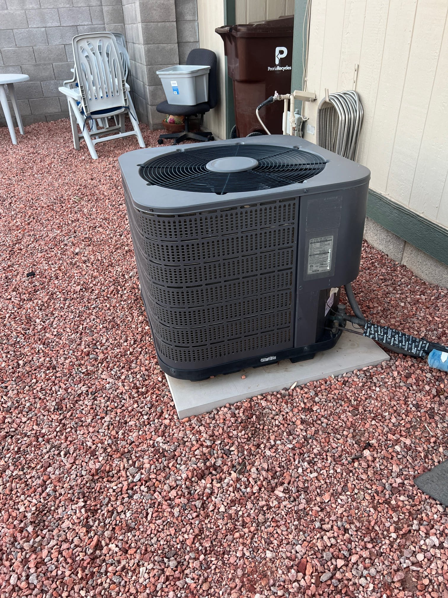 Verified leak in the indoor coil. Left a proposal for coil replacement and also the homeowners are going to get options for unit replacement due to the cost.