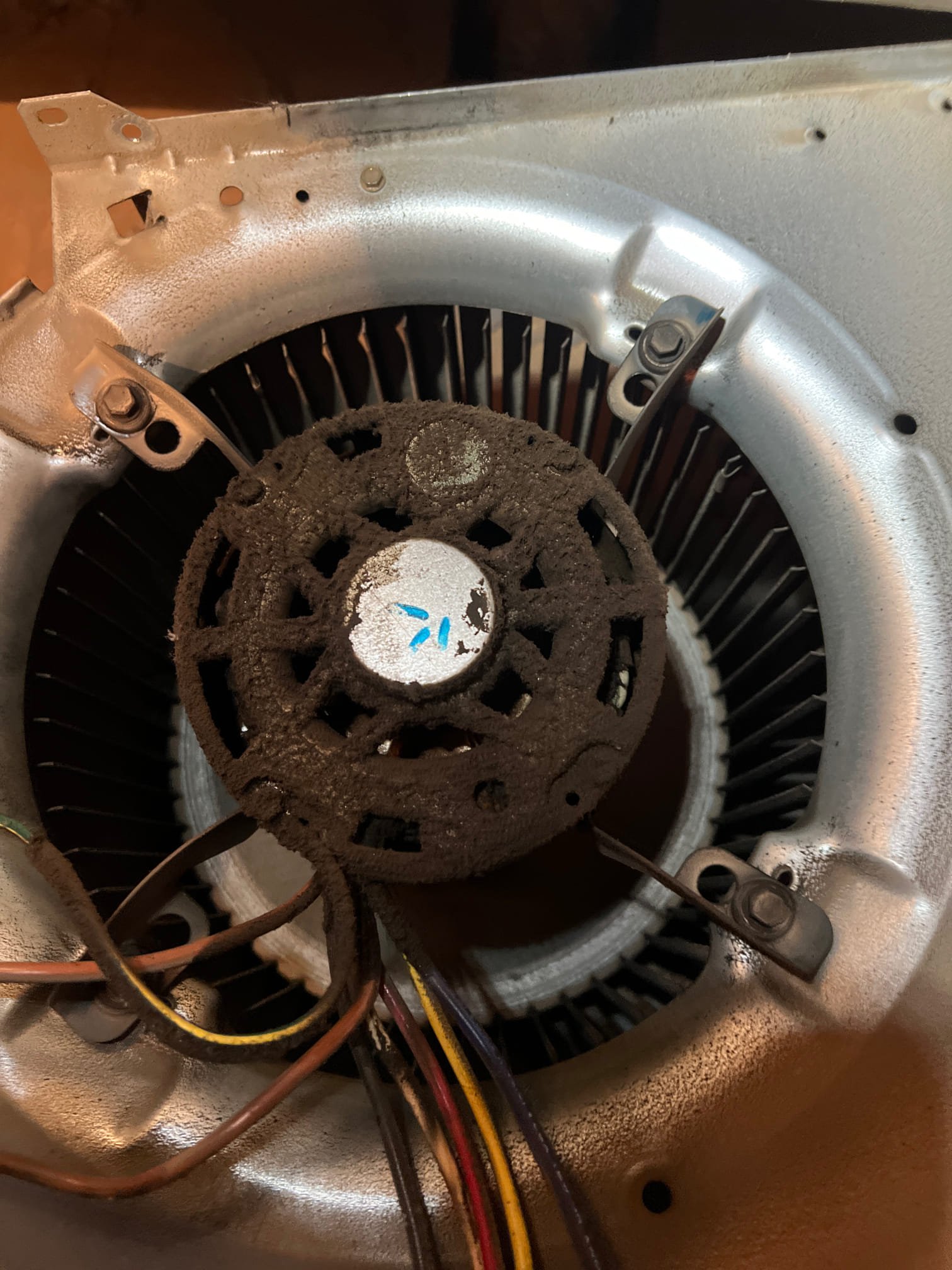 The unit had a bad blower motor. I replaced the blower motor and verified operations. The units operating properly.