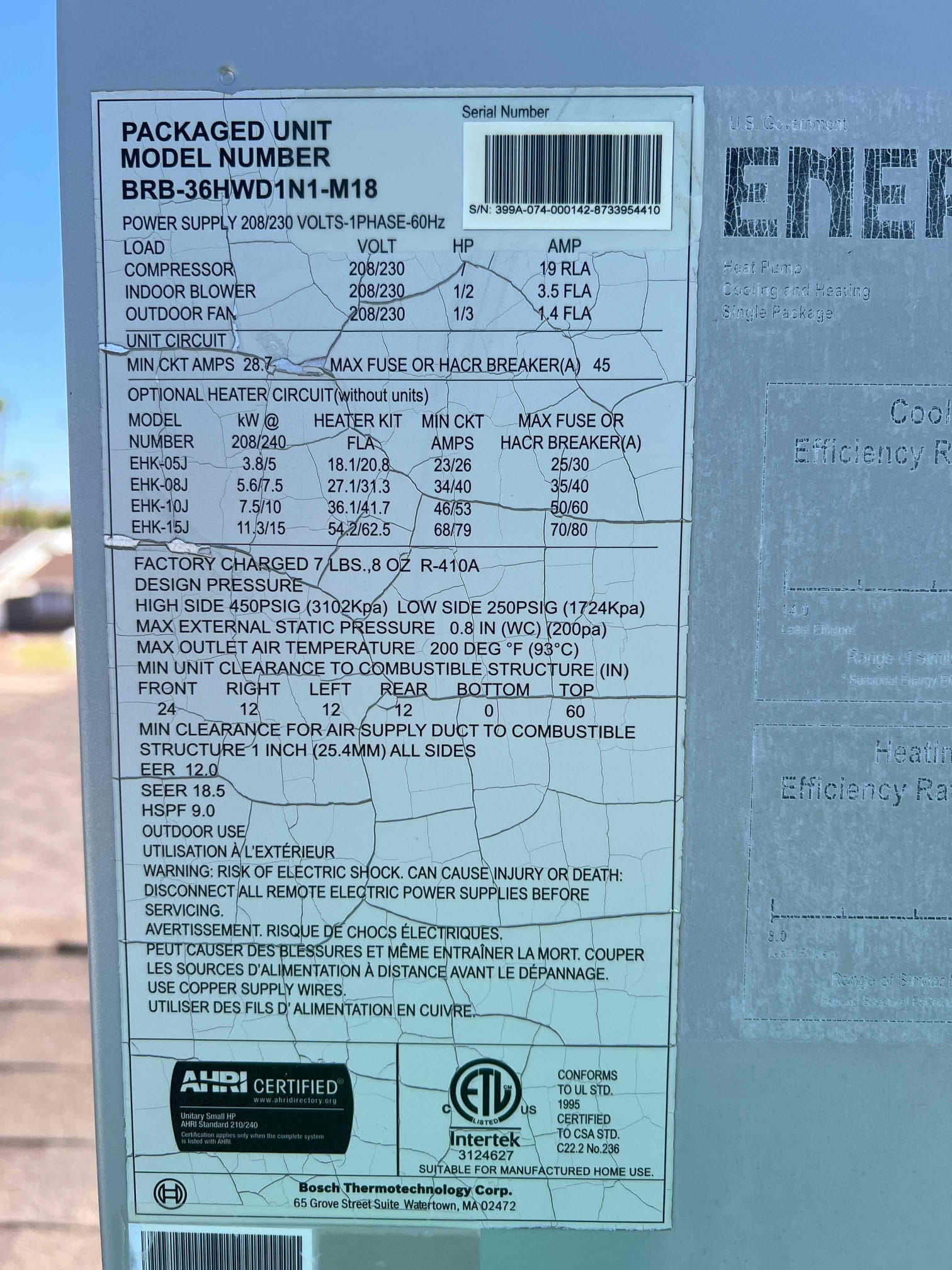Indoor blower motor is bad needs ordered from manufacturer
Returned and replace the blower motor verified operations, the units operating properly at this time