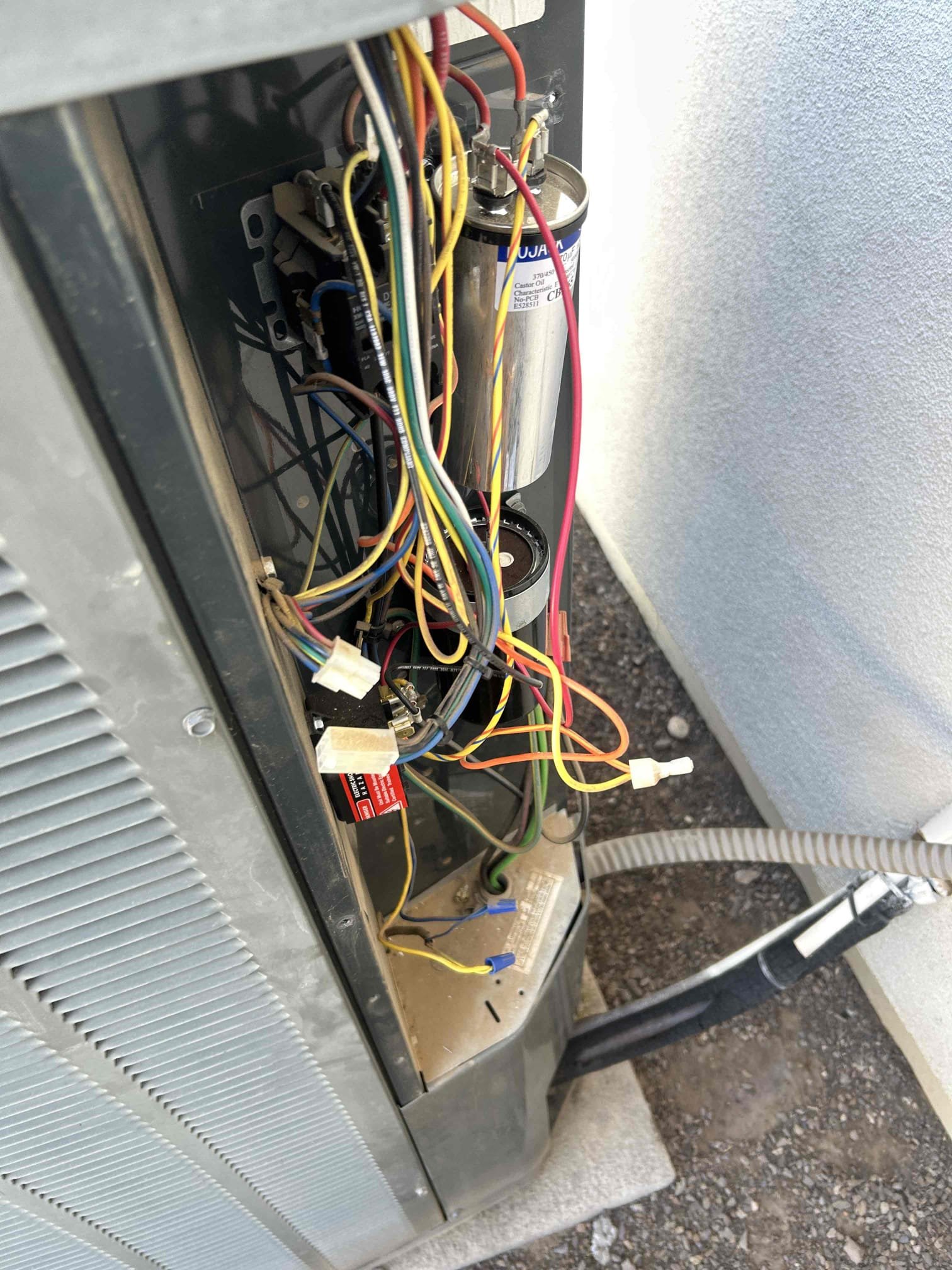 Returned to home
Performed repairs
Started and verified operations

Condenser fan motor