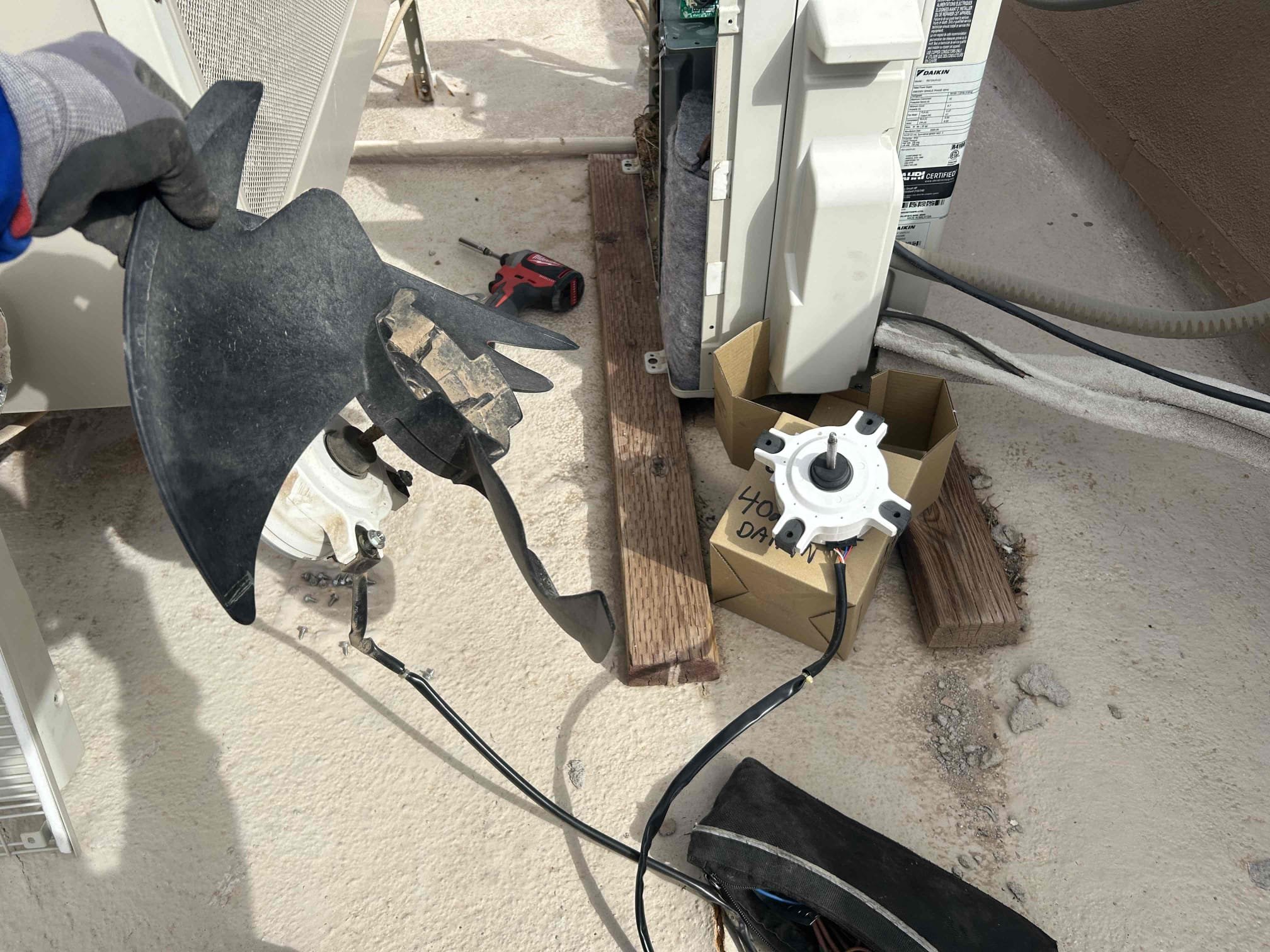 Outdoor Fan Motor - OEM
Includes new outdoor fan motor with professional installation
Inspect wires & spade connectors for overheating & replace as needed
Properly secure fan motor and ensure proper rotation & fan blade balance
Non Members: 90 day parts + labor warranty on all repairs
Cool home members: 2 year parts + labor warranty on all parts

Returned on September 17, 2025 to complete repair. Mini split is cooling at departure.
