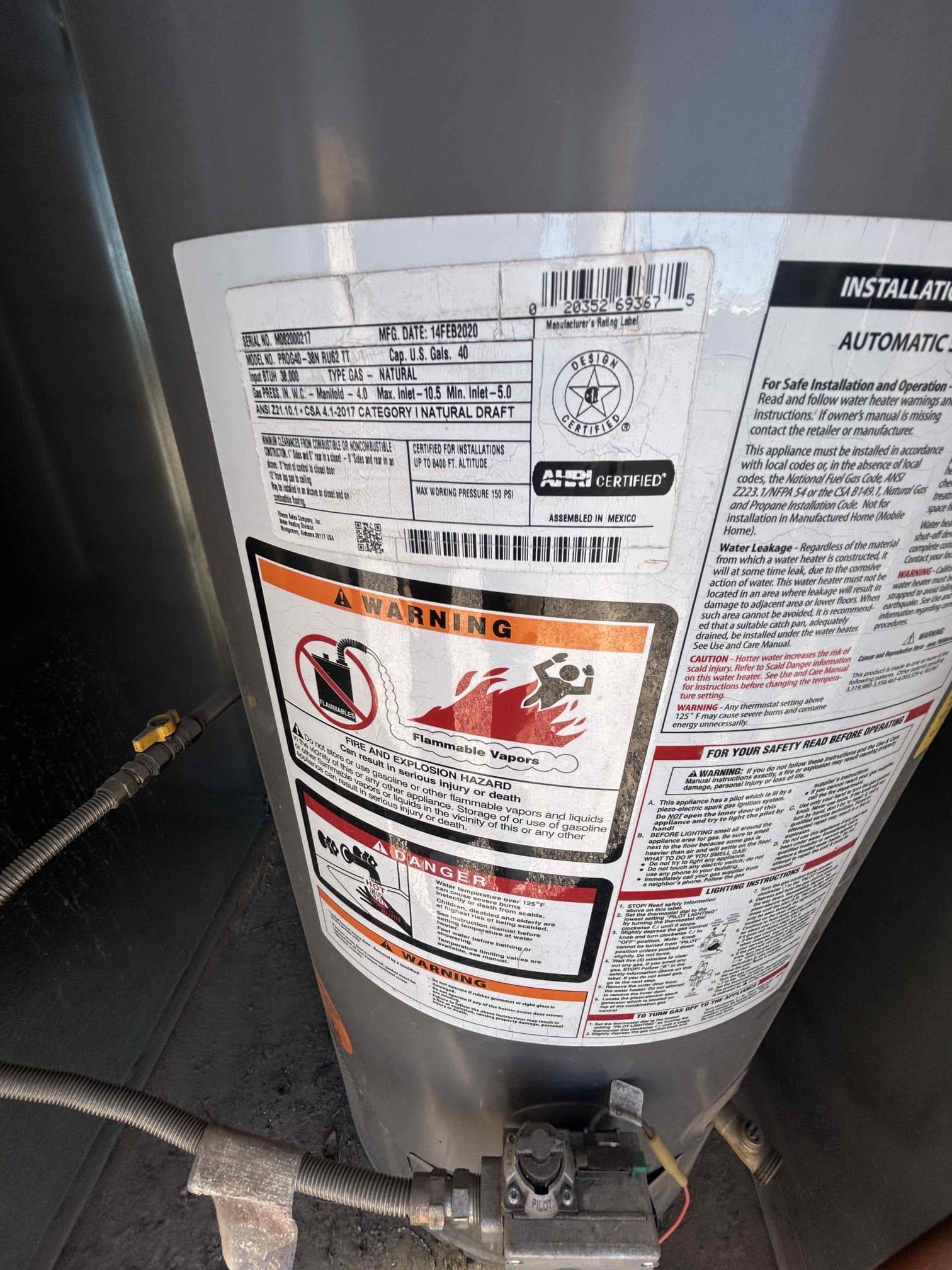 water heater and heat pump estimate