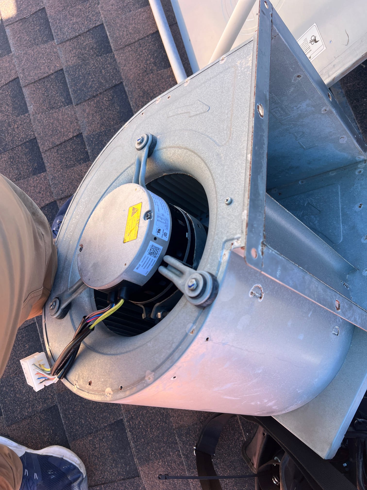 Returned and replaced warranty blower motor on the west unit. The unit is operating properly at this time.