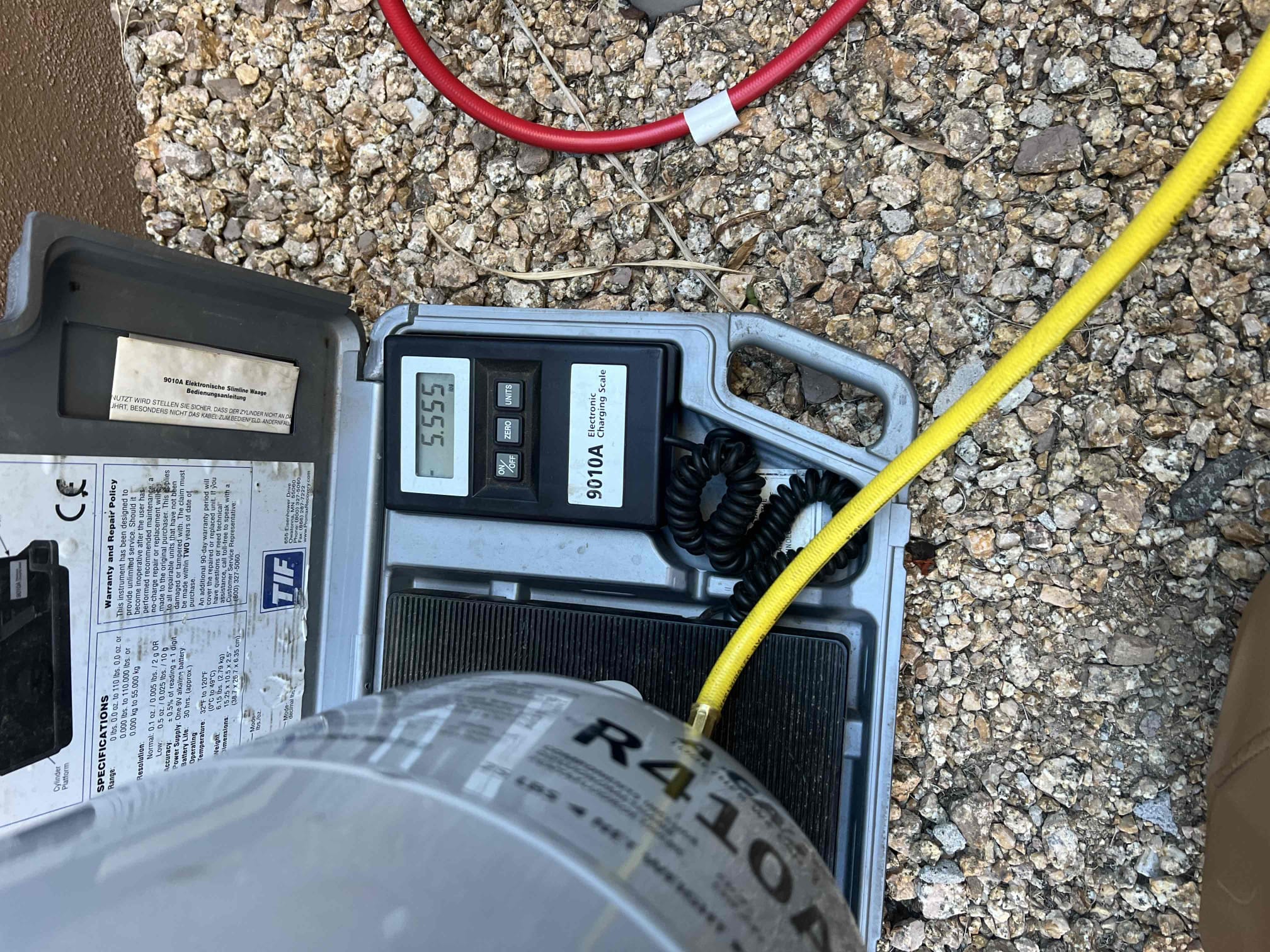 Service valve on the liquid line failed after TXV replacement causing freon to leak out. Replaced valve and charged the unit back to factory specifications.