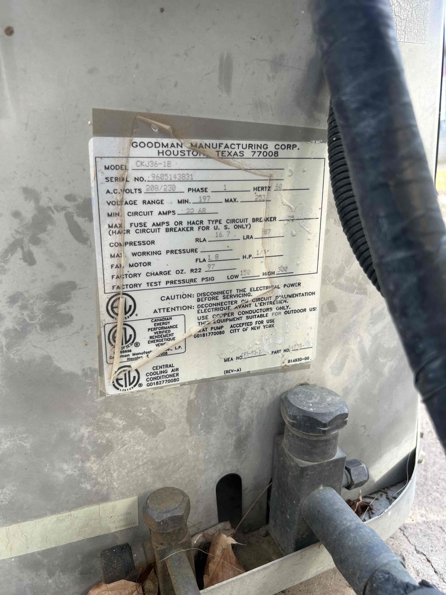 Condenser is not receiving high voltage. I have recommended to contact an electrician. 