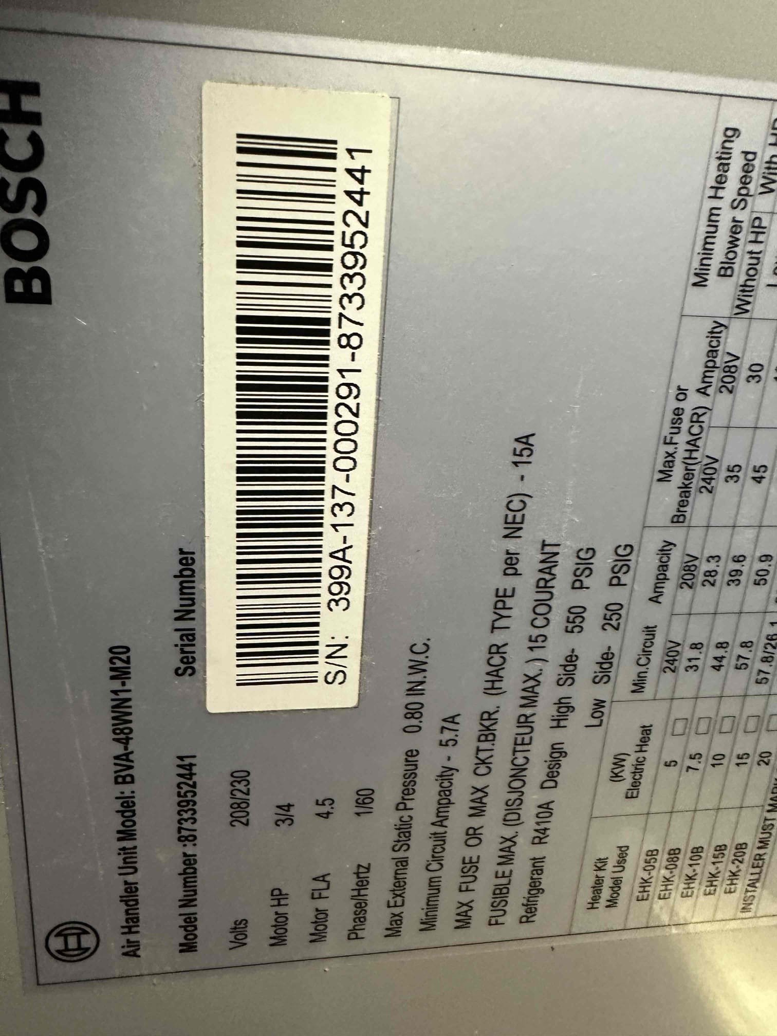 Bosh heat pump service