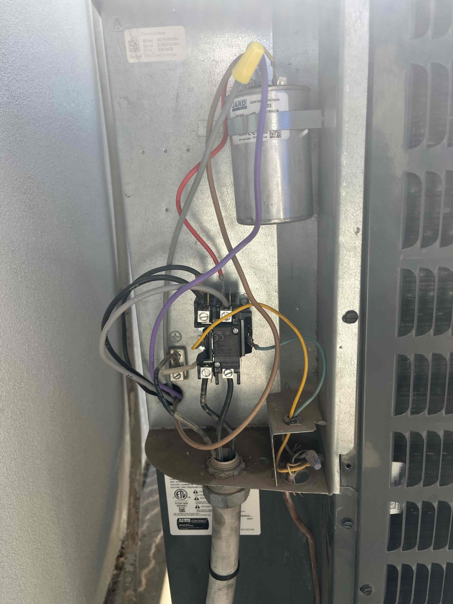 Replace Condenser Coil: Part under warranty
Remove leaky damaged coil and pump down refrigerant into out door unit
Install new OEM coil + filter drier and purge with Nitrogen while brazing
Complete leak test with Nitrogen to 500 PSI
Evacuate system to below 500 Microns
Check charge and add refrigerant as needed. If R-22 system add refrigerant charge
Record super heat, subcool and temperature split
Non Members: 90 day parts + labor warranty on all repairs
Cool home members: 2 year parts + labor warranty on all repairs
