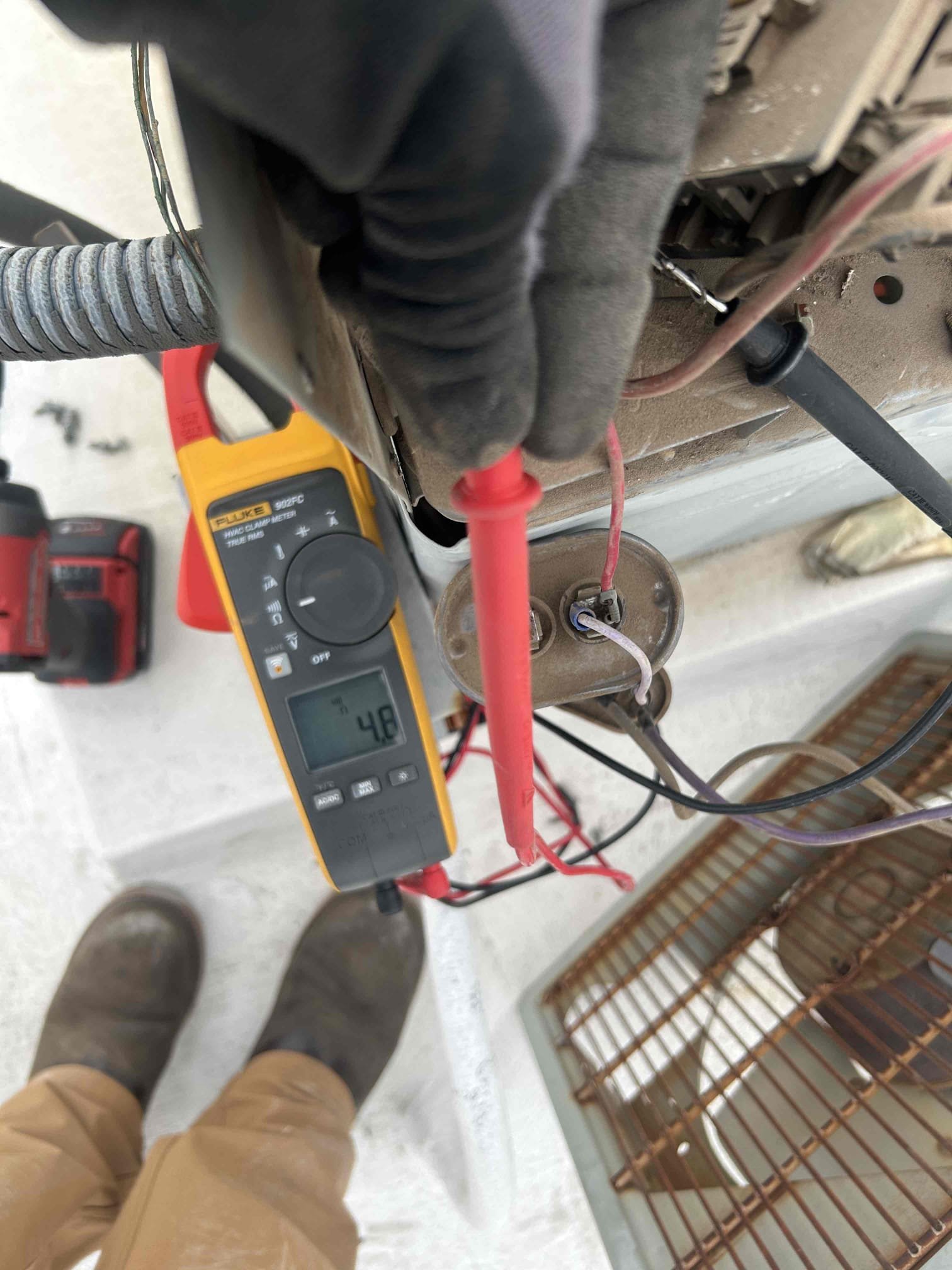 System is down. It is need of a compressor, capacitors, and coil clean. Spoke to owner about replacement instead. He is thinking of possibly selling the property.