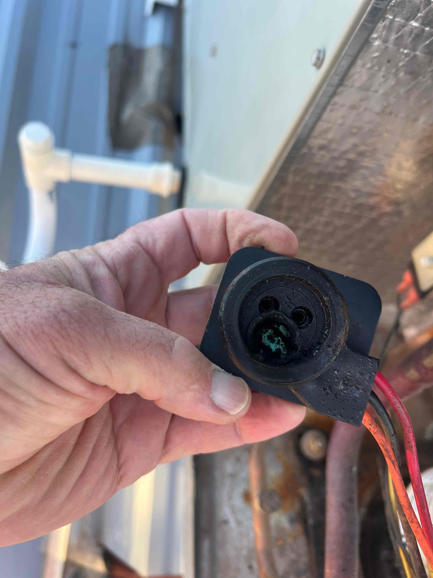 The unit blew the compressor plug out of the compressor, and the compressor will need to be replaced.