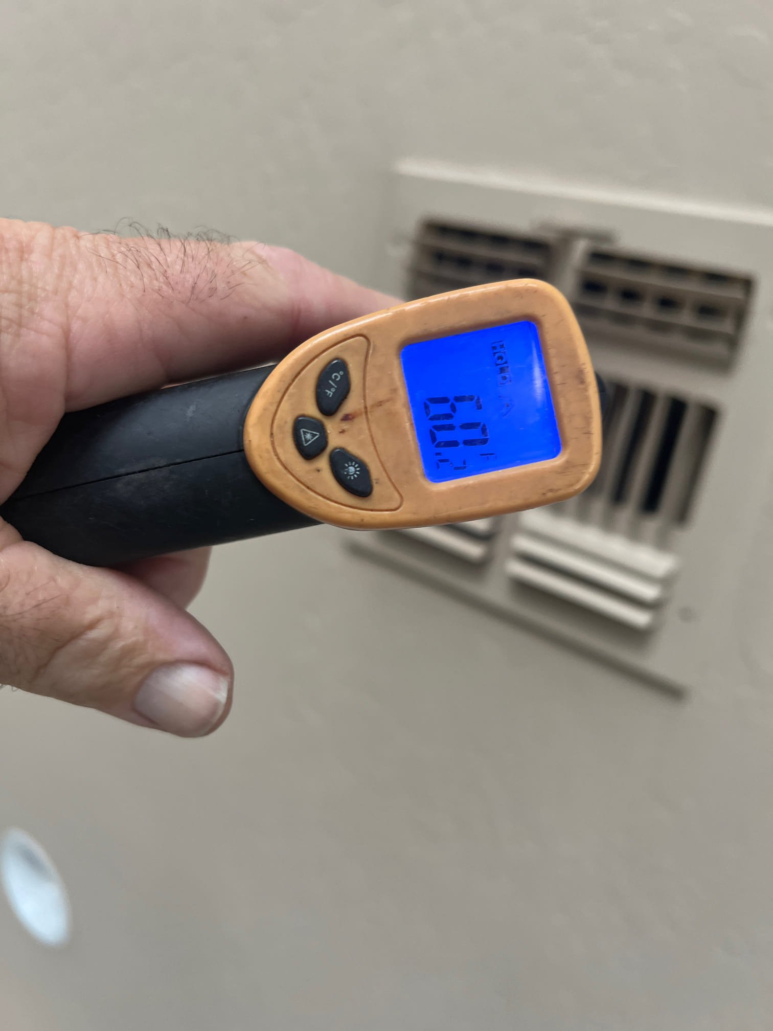 The outdoor fan motor for the upstairs unit has bad bearings. I replaced the 825 fan motor in the unit is operating properly.