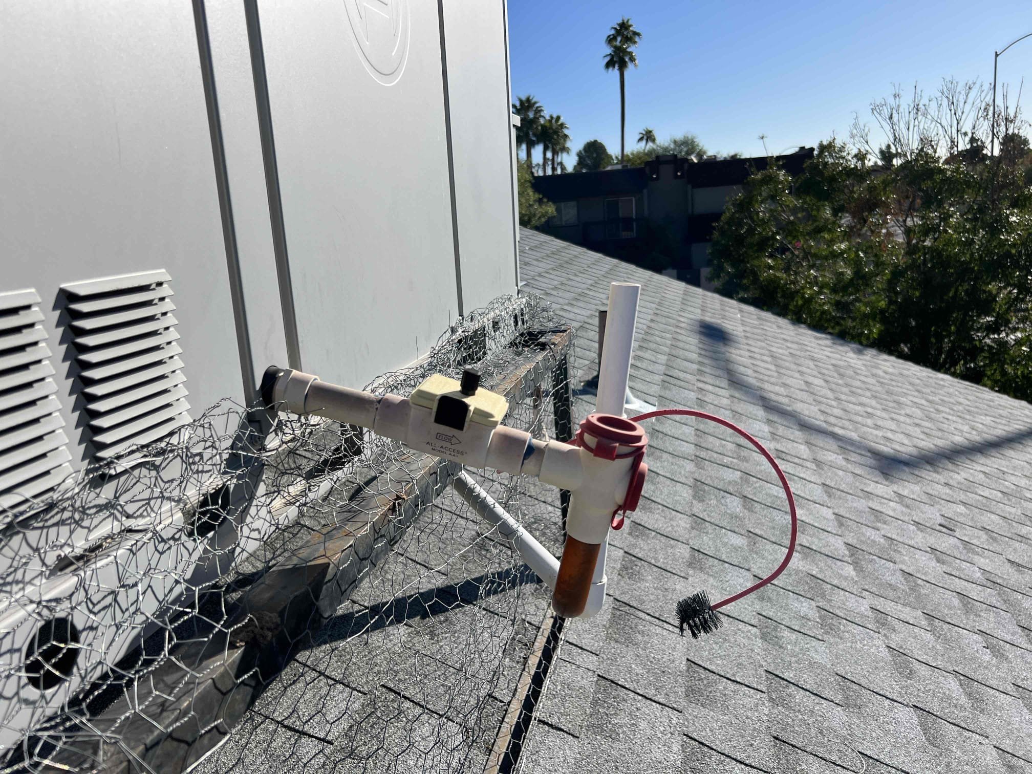 Had root redone two months ago. When them lifted the unit they cracked seams I resealed them and silicone the exterior screws. Condensation outlet is broken off, my guess the roofers