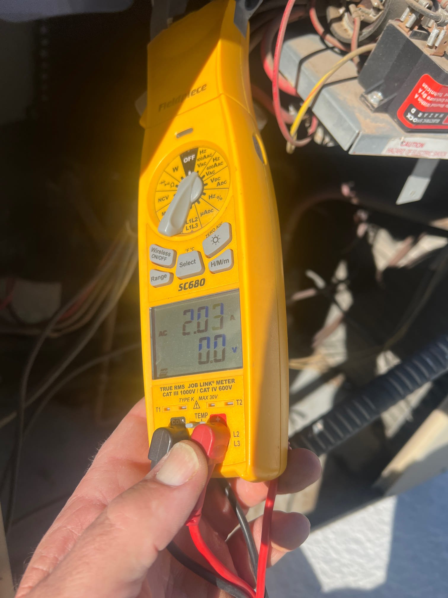 The unit had a failing 1075 outdoor fan motor. I replaced the outdoor fan motor and verified operations. The unit is operating properly at this time.