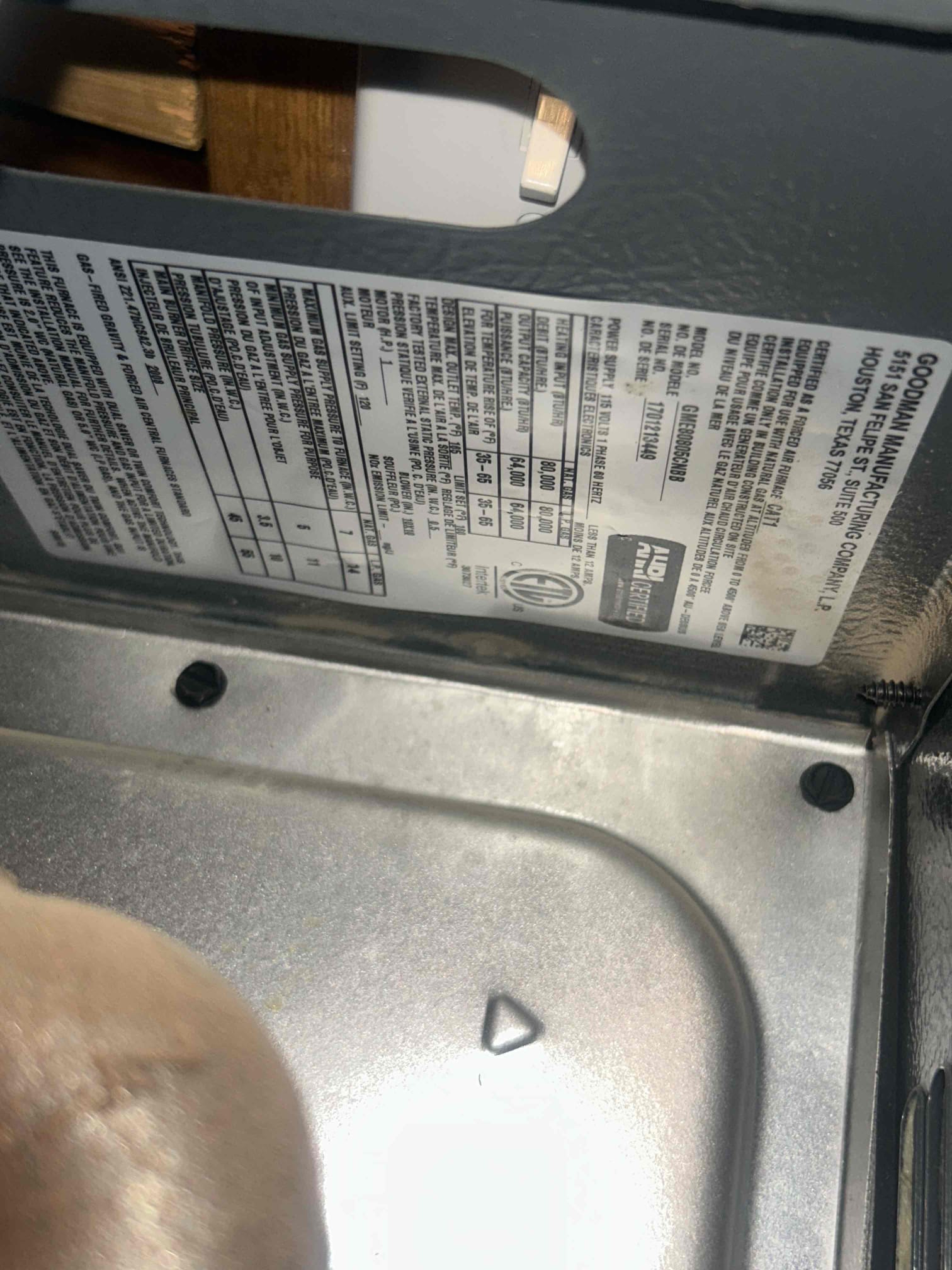 Performed heating inspection. Venting is in need of replacement. No other known issues at this time. Also recommend adding a safety float switch on the condensate line to help prevent any water damage due to a backed up drain line.