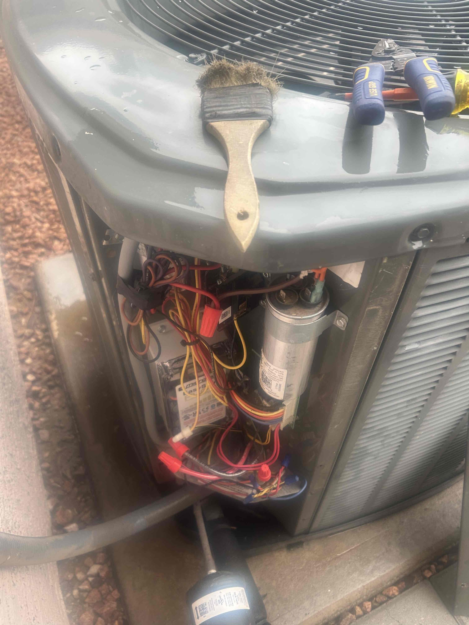 Performed inspection in heating. Found a high external static pressure due to existing air  filter. 
Filter size needed is 20x30x3. 
Can be found on Amazon or filterbuy.com
Thickest filter acceptable with existing return box is up to 3”. 
No other issues found. 