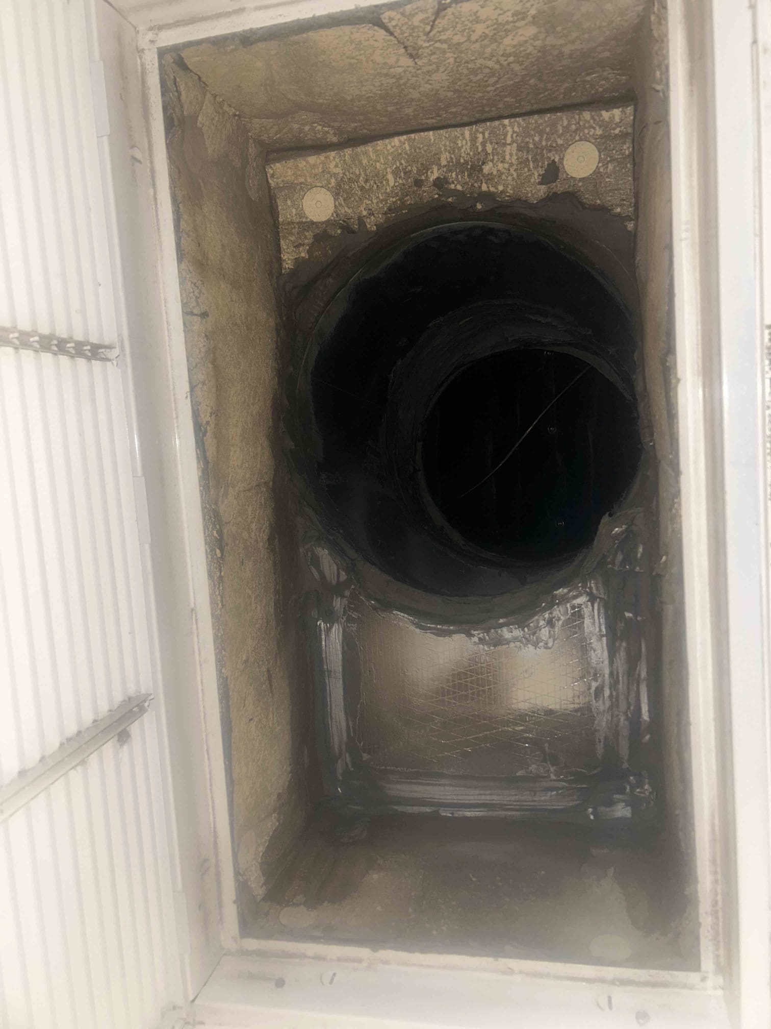 Register needing replacement is return grill 16x 30. On today’s call we have water leaking on all 4 corners of the return grille. No water is detected inside the ducting. There is no attic access. This is our second time out here for the same issue. Both service calls have been complementary at no additional charge. The elbow was resealed with tar on all 4 sides. Some damage to drywall and paint. This call will be passed on to the office for follow up. 