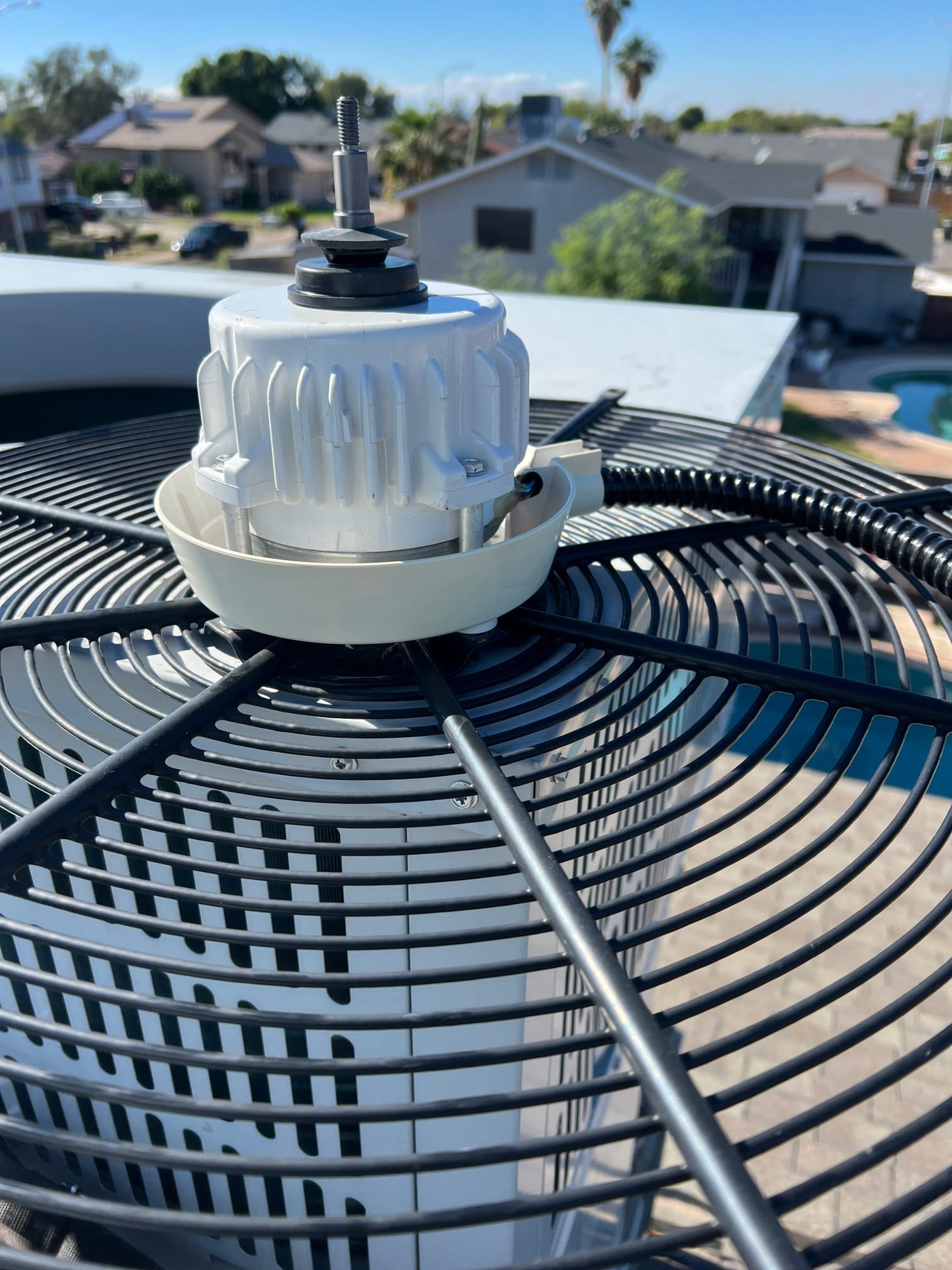 Returned and replaced outdoor fan motor verified operation. The motor and unit is operating quietly now.