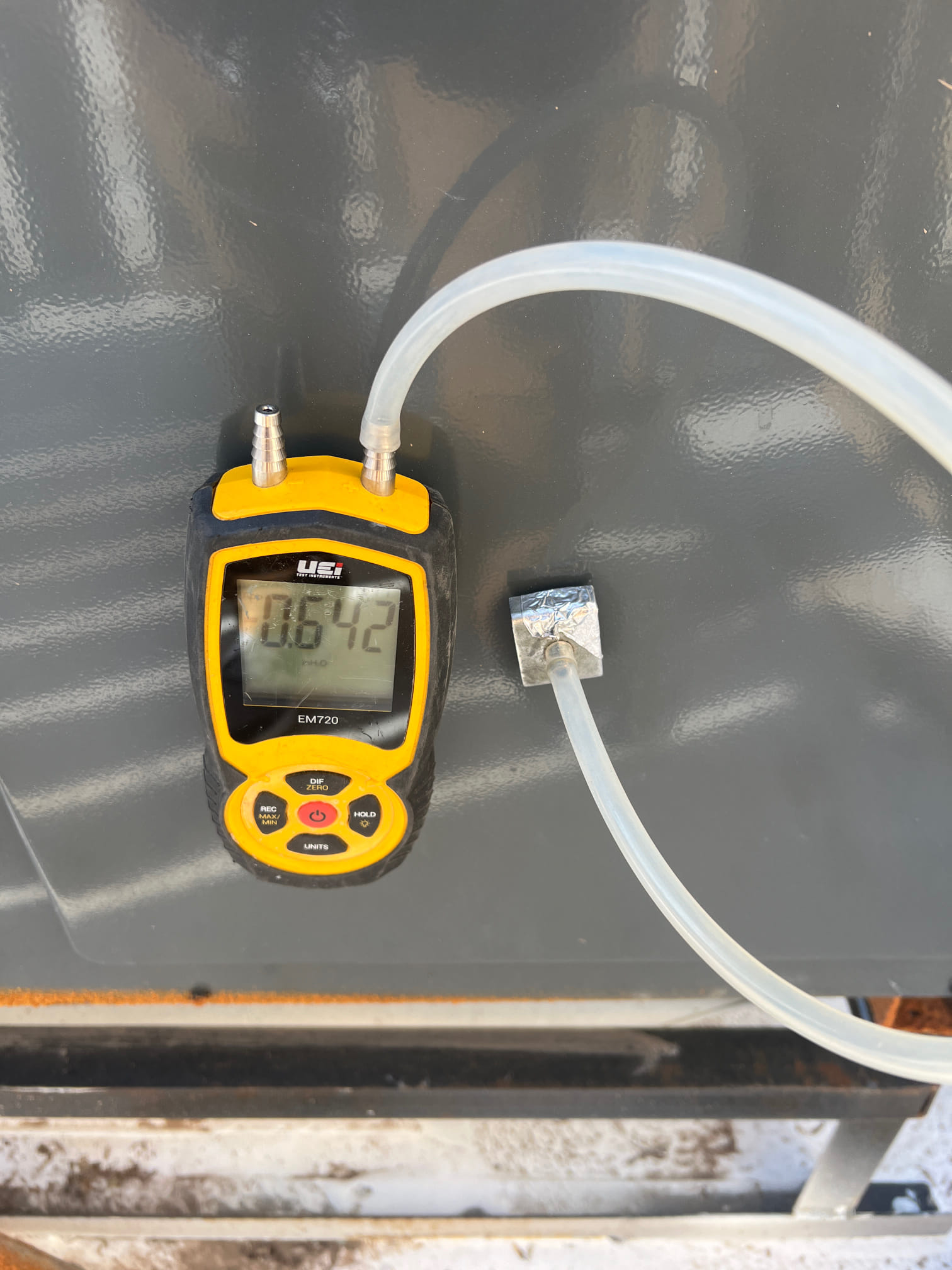 I checked all three systems. The mini split for the Office is producing a poor temperature split and possibly has a leak. Recommend getting proposals on replacing it. The installation of the unit does not look like it was done professionally.

The unit on the master bedroom side is suffering from excessively high return air static pressure. Would recommend some sort of ductwork modification to remedy the issue. This unit suffers from excessively high starting amperage and recommending a soft in rush to help prolong the life of the unit

On the main house unit over the garage. I found the insulation for the coil door missing and should be replaced. this unit also suffers from the high starting amperage and recommend a soft inrush kit