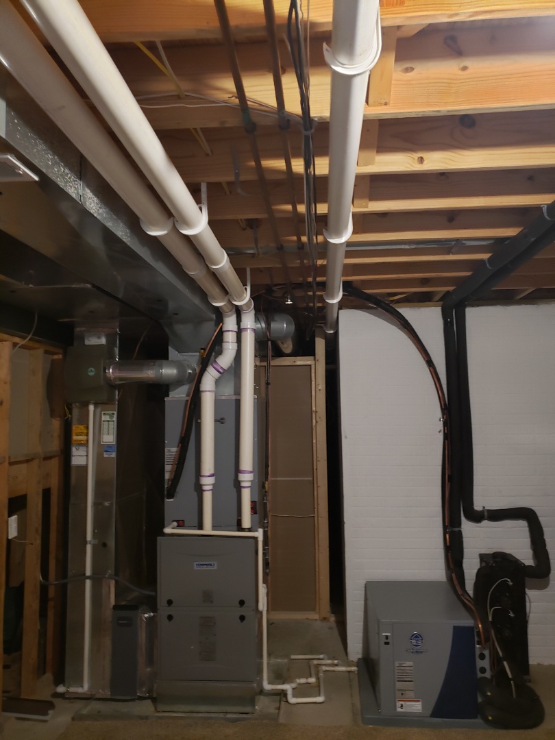 Installing a series 5 waterfurnace geothermal split with a gas tempstar furnace