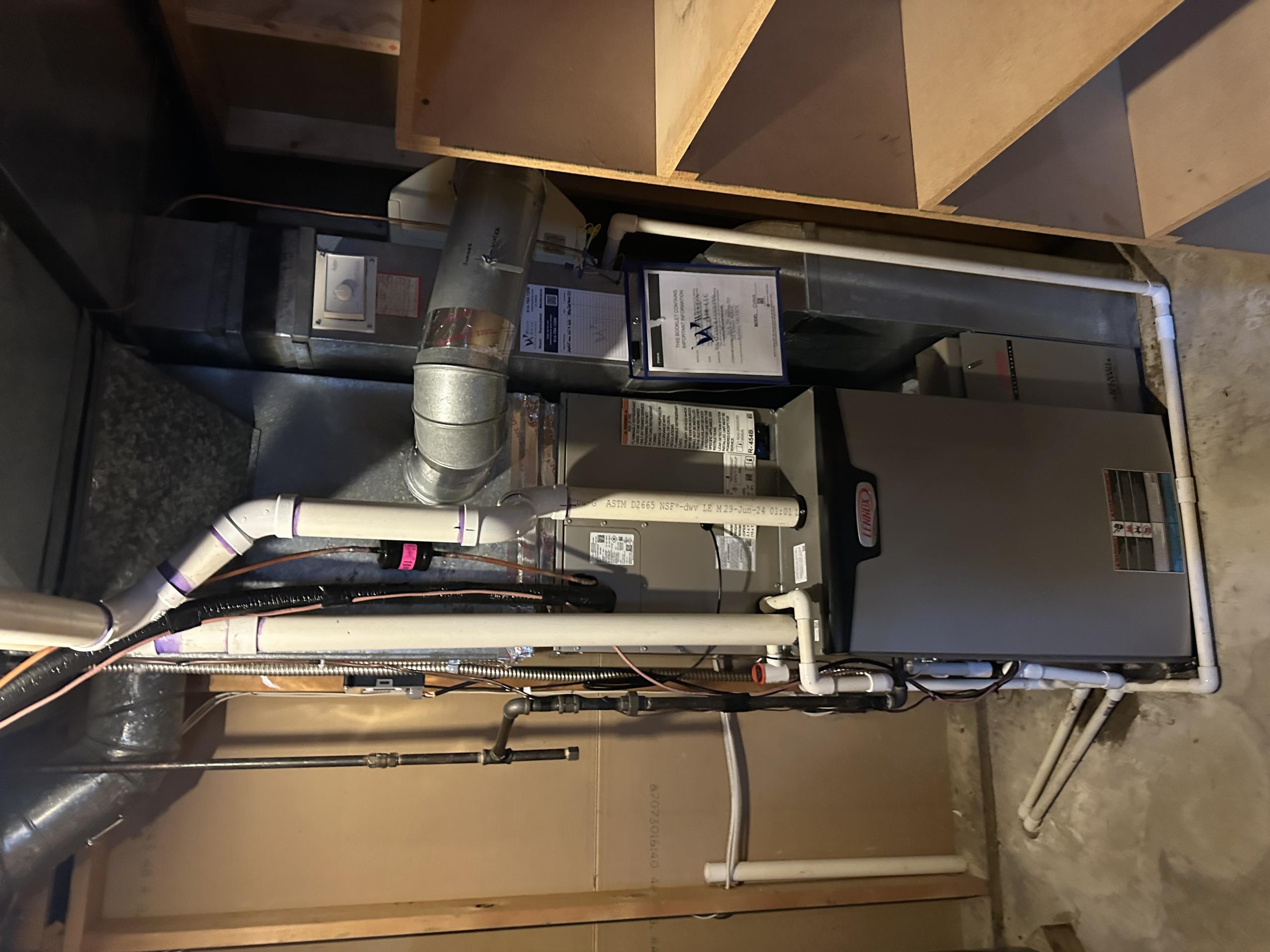 Install New Bryant Air Conditioner and Coil 
AC: 134SAN03600N
Serial #: 1025C55675
3 Ton
15 SEER2 – 11.5 EER2
Coil: CVAVA3621XMA
Serial #: 0925J19938

Installation:
* Reconnect to existing high voltage electric
* Transition to existing supply and return ductwork
* Start up and commission new system

Warranty:
10 Year Bryant manufacturers Compressor Warranty (Annual maintenance must be performed)
10 Year Bryant manufacturers Parts Warranty (Annual maintenance must be performed)
2 Year Westin Air Labor Warranty (Annual maintenance must be performed)