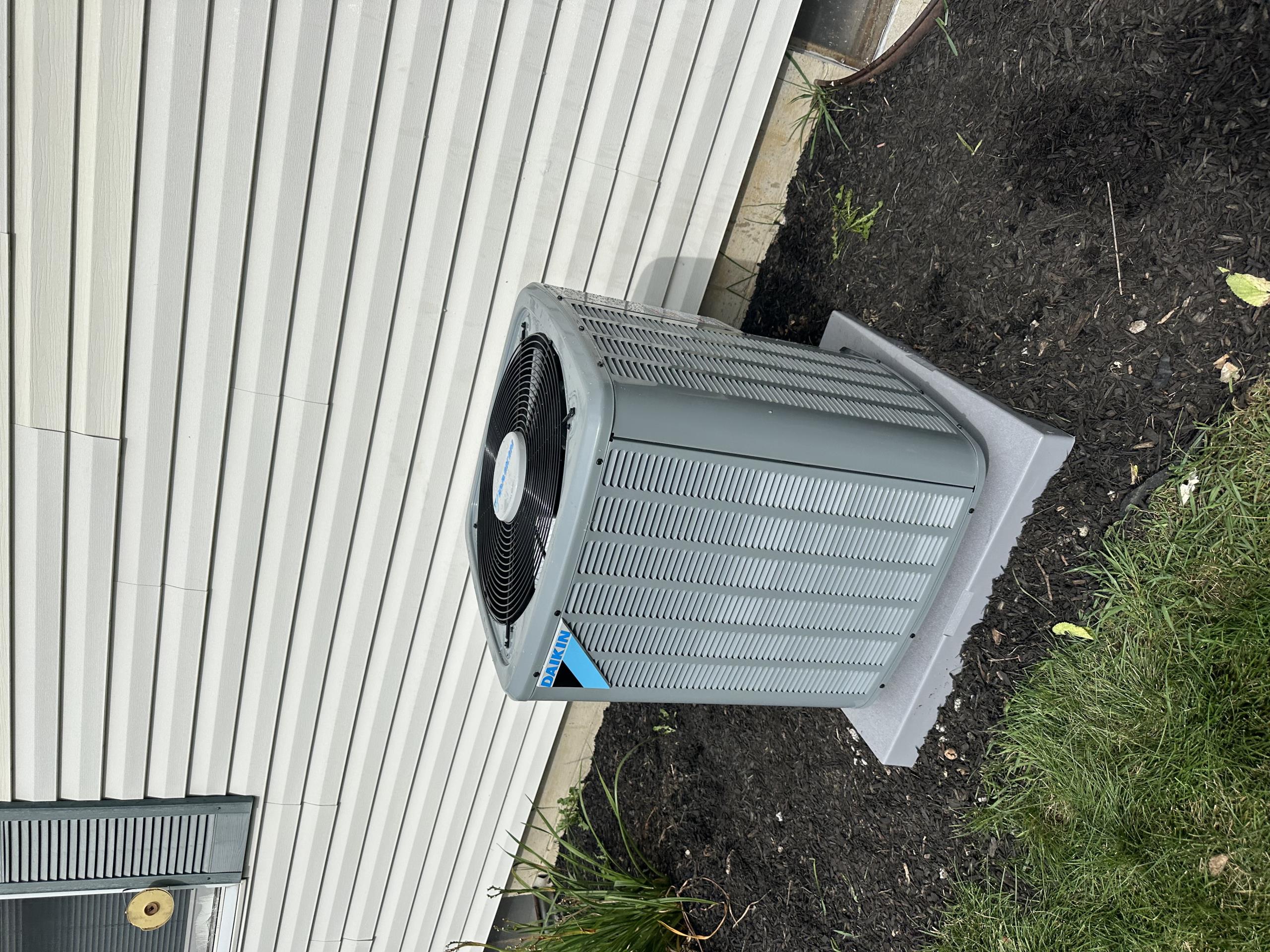 Install New Daikin Single Stage Air Conditioner
Model #: DC3SEN3010AA
Serial #: 2501258165
2.5 Ton - 13.4 SEER2
*Matching Indoor Coil
Model #: CAPTA3022B3AA
Serial #: 2409366082

Installation:
* Reconnect to existing electric
* Transition to existing supply and return ductwork
* Start up and commission new system
* Honeywell T4 Pro Thermostat
* Daikin Dragonfly Furnace Adapter
* New 30' Refrigerant Lineset

Warranty:
12 Year Daikin manufacturers Parts Warranty (Annual maintenance must be performed)
2 Year Westin Air Labor Warranty (Annual maintenance must be performed)